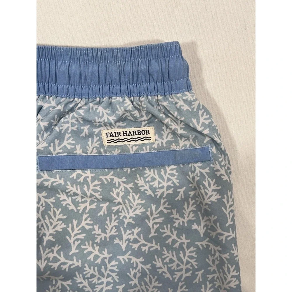 Fair Harbor Swim Trunks Mens XL Blue Lined Coastal Beach Resortwear Shorts